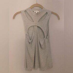 Superdown Womens gray tank top, brand Superdown, cross cut out, size small.